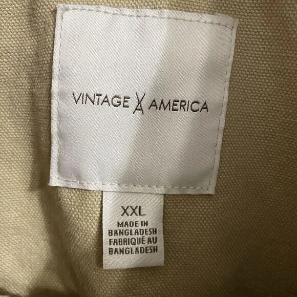 Vintage America 100% Cotton Canvas Anorak Jacket XXL Women Tan Barn Chor… - Picture 7 of 10
